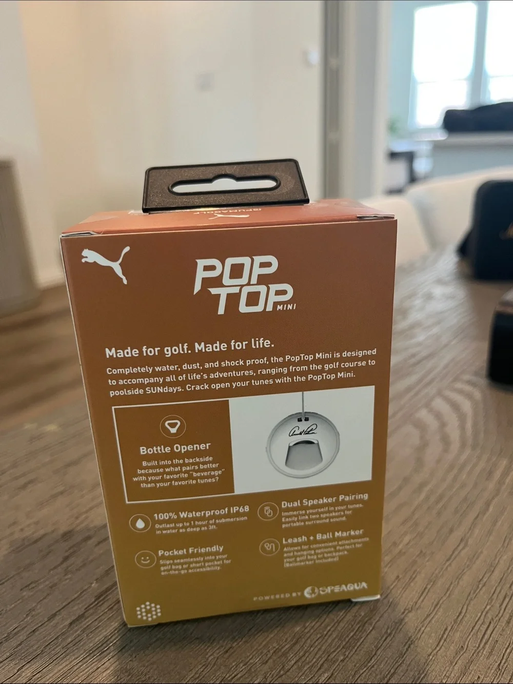 Puma Pop Top Portable Speaker with Multicolor Umbrella Graphic - White
